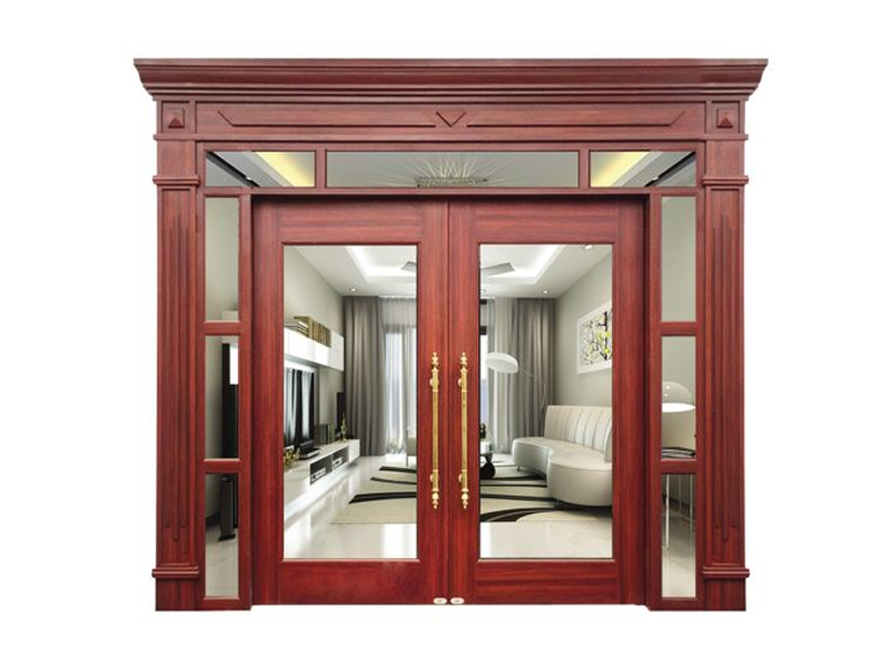 Cửa Thép Vân Gỗ Thủy Lực 2 Cánh